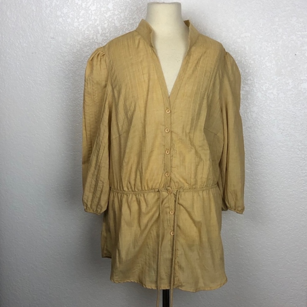 Jump Brand - Mustard Yellow Peasant Top (Large)